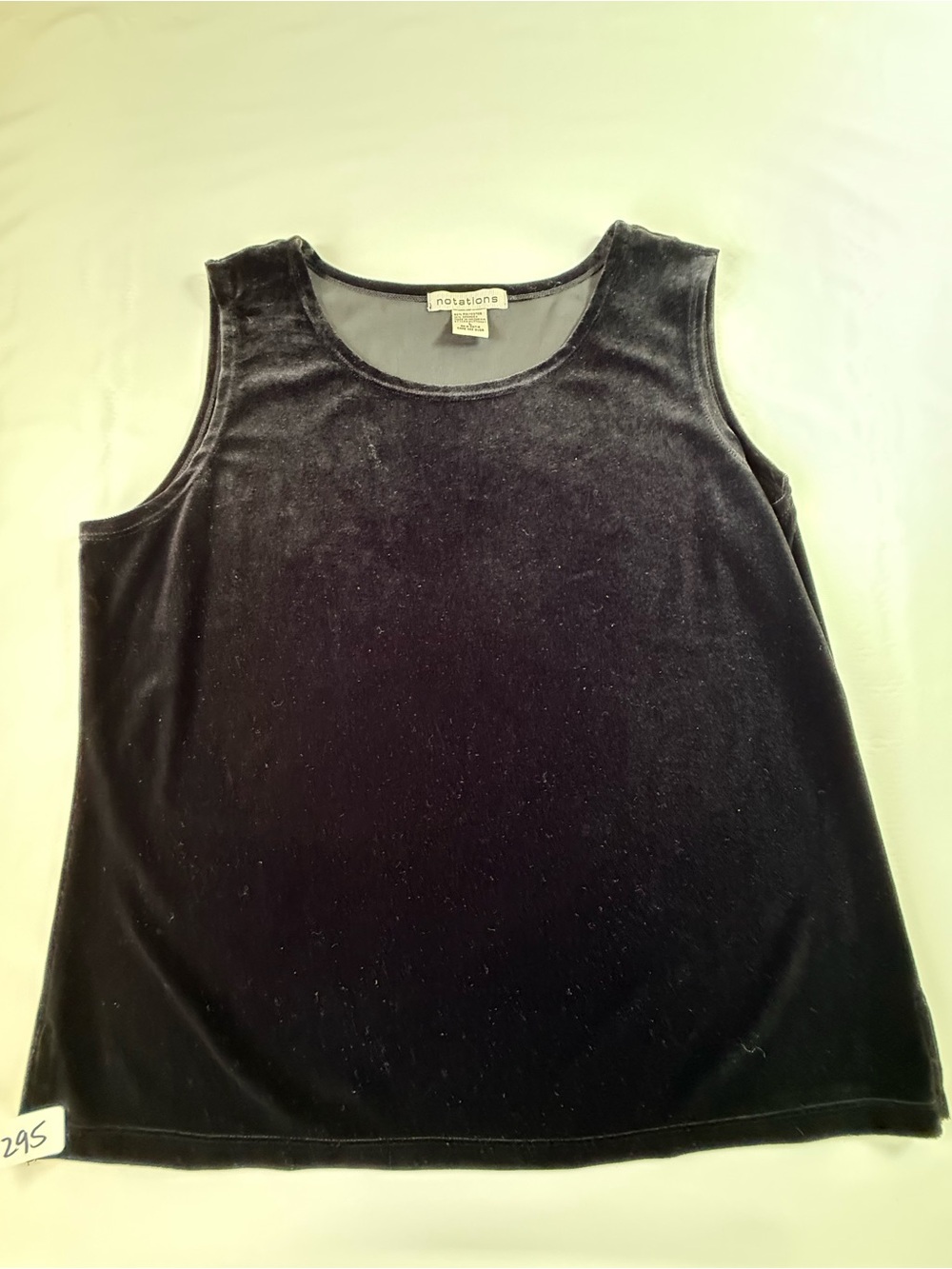 Notations‎ Black Velvet Scoop Neck Tank Top